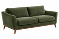 Divano 2 posti 180 x 85 x 85 cm in tessuto verde con base in legno stile moderno