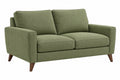 Divano 2 posti 160 x 85 x 85 cm in tessuto verde oliva stile moderno con gambe in legno