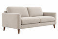 Divano 2 posti 160 x 85 x 85 cm in tessuto beige con gambe in legno stile moderno