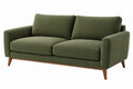 Divano 2 posti 160 x 85 x 85 cm in tessuto verde con gambe in legno - stile moderno