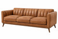 Divano 3 posti 220 x 90 x 85 cm in similpelle marrone stile moderno