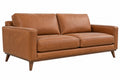 Divano 2 posti 180 x 90 x 85 cm marrone rivestimento effetto pelle stile moderno