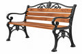 Panchina da giardino 150 cm in legno e metallo marrone nero stile classico