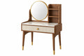 Toeletta 80 x 45 x 145 cm in legno marrone con specchio e cassetto