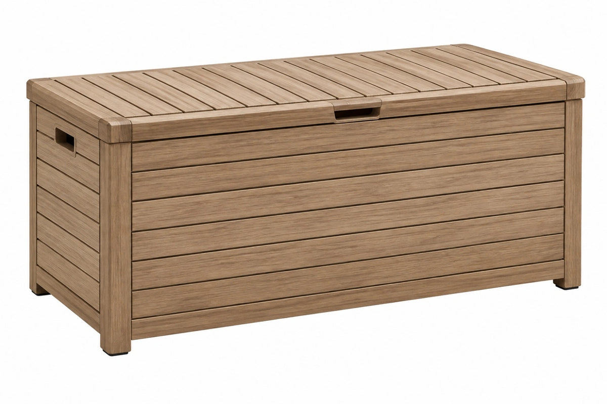 Cassapanca da giardino 120 x 60 x 60 cm in legno marrone naturale - contenitore con coperchio