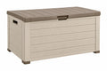 Cassapanca contenitore 120 x 55 x 60 cm in plastica beige e tortora per esterno con coperchio
