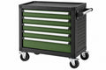 Cassettiera portautensili 78 x 46 x 97 cm in acciaio verde e nero con 5 cassetti e ruote