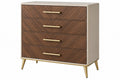 Cassettiera 120 x 45 x 95 cm in legno marrone e beige con 4 cassetti stile moderno
